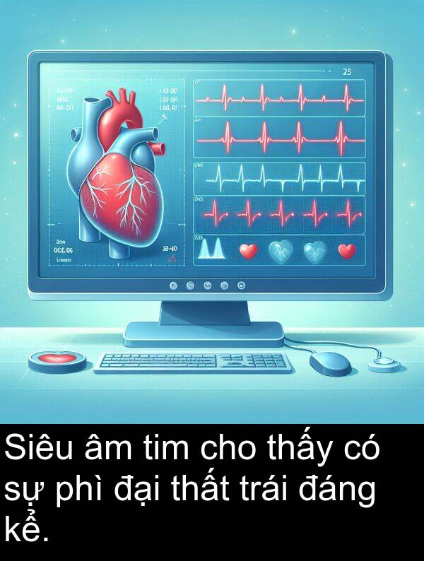 đại: Siêu âm tim cho thấy có sự phì đại thất trái đáng kể.