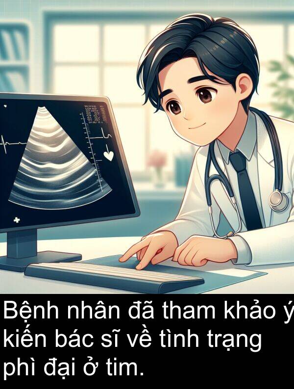 bác: Bệnh nhân đã tham khảo ý kiến bác sĩ về tình trạng phì đại ở tim.