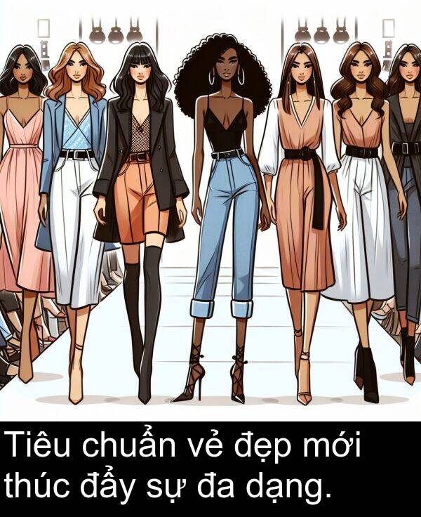 đẩy: Tiêu chuẩn vẻ đẹp mới thúc đẩy sự đa dạng.
