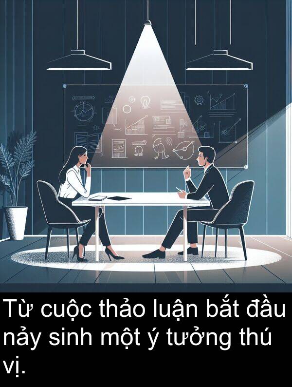 đầu: Từ cuộc thảo luận bắt đầu nảy sinh một ý tưởng thú vị.