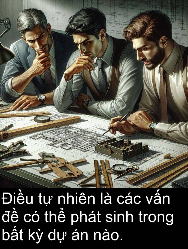 nhiên: Điều tự nhiên là các vấn đề có thể phát sinh trong bất kỳ dự án nào.