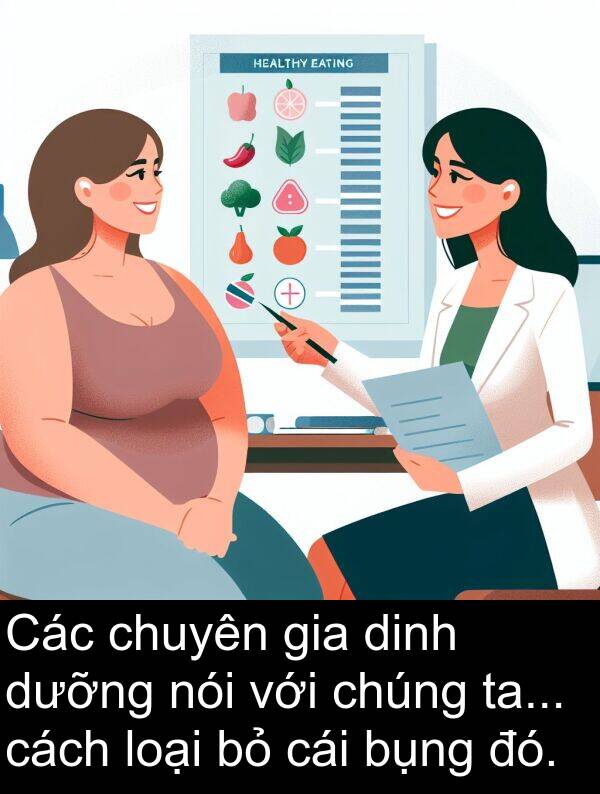 đó: Các chuyên gia dinh dưỡng nói với chúng ta... cách loại bỏ cái bụng đó.