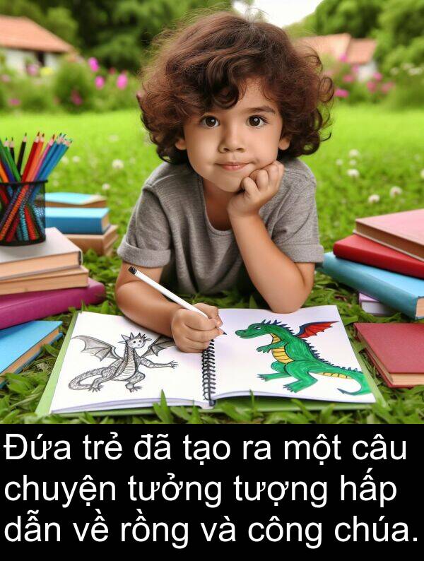 chúa: Đứa trẻ đã tạo ra một câu chuyện tưởng tượng hấp dẫn về rồng và công chúa.