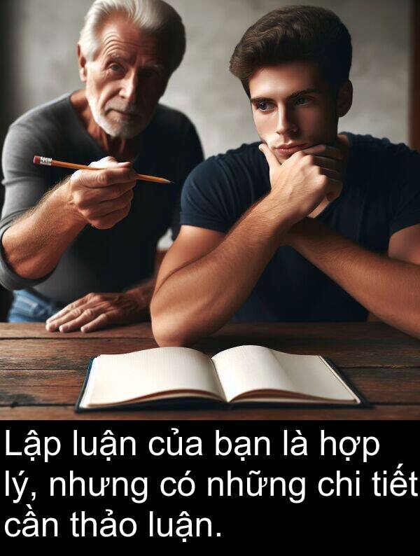 thảo: Lập luận của bạn là hợp lý, nhưng có những chi tiết cần thảo luận.