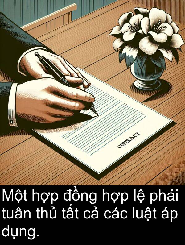 thủ: Một hợp đồng hợp lệ phải tuân thủ tất cả các luật áp dụng.