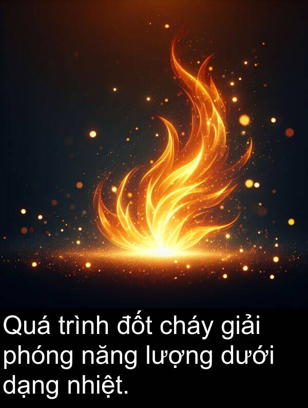dạng: Quá trình đốt cháy giải phóng năng lượng dưới dạng nhiệt.