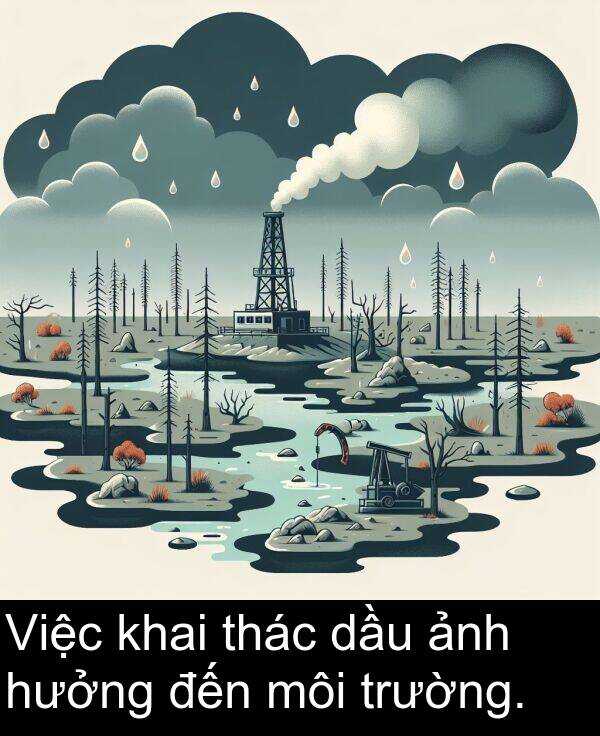 đến: Việc khai thác dầu ảnh hưởng đến môi trường.