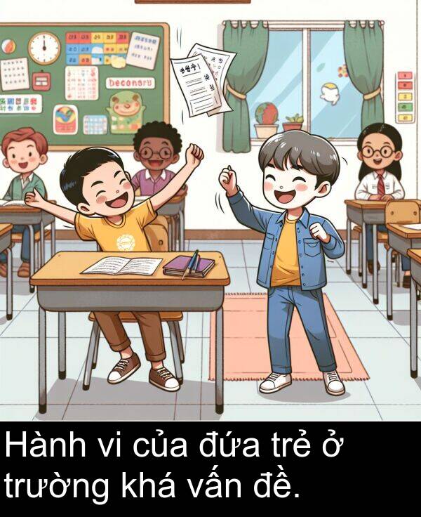 đứa: Hành vi của đứa trẻ ở trường khá vấn đề.