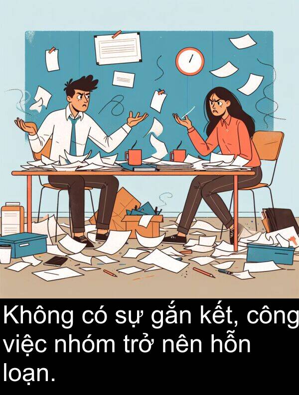 loạn: Không có sự gắn kết, công việc nhóm trở nên hỗn loạn.
