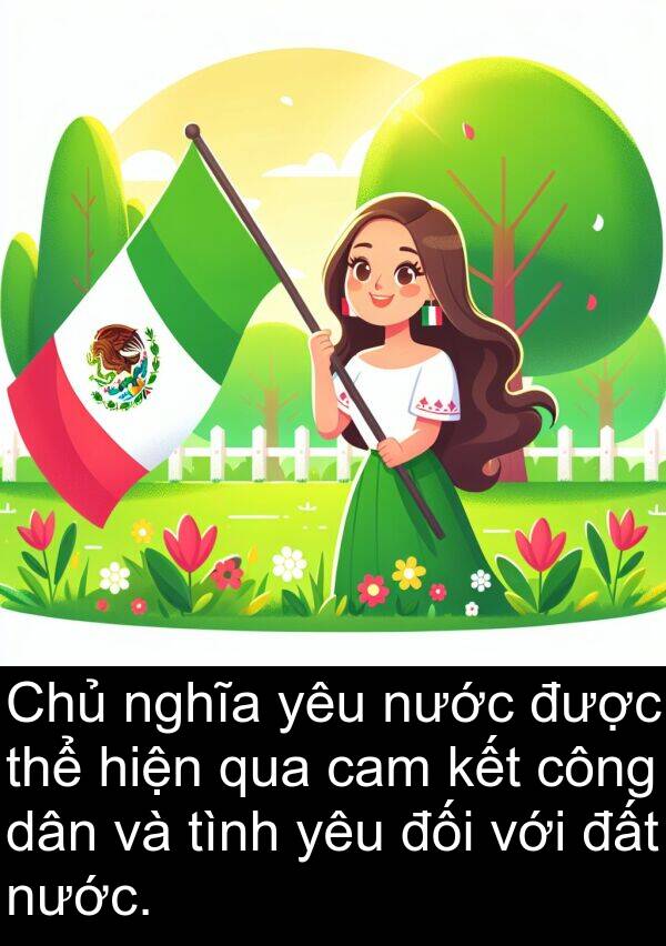 cam: Chủ nghĩa yêu nước được thể hiện qua cam kết công dân và tình yêu đối với đất nước.