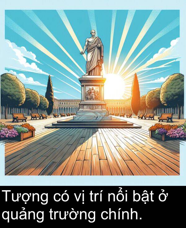 chính: Tượng có vị trí nổi bật ở quảng trường chính.