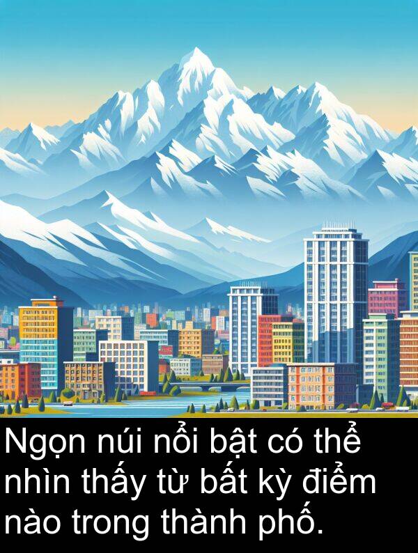 điểm: Ngọn núi nổi bật có thể nhìn thấy từ bất kỳ điểm nào trong thành phố.