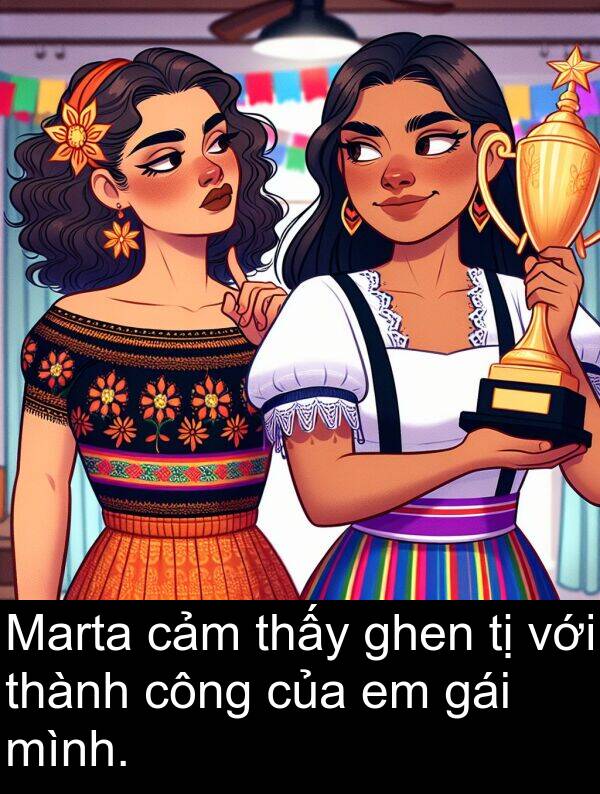 gái: Marta cảm thấy ghen tị với thành công của em gái mình.