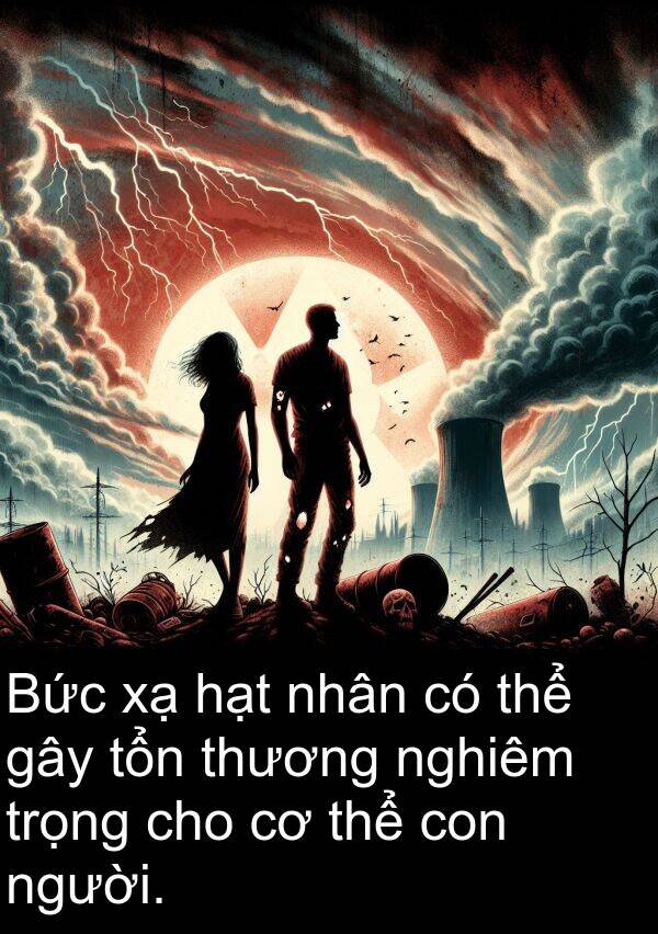 hạt: Bức xạ hạt nhân có thể gây tổn thương nghiêm trọng cho cơ thể con người.