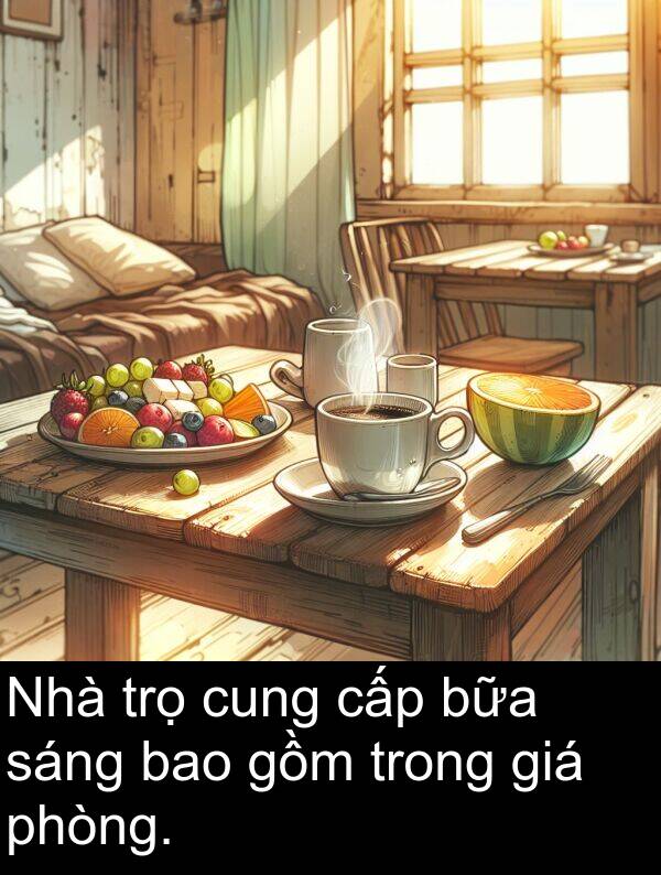 cấp: Nhà trọ cung cấp bữa sáng bao gồm trong giá phòng.