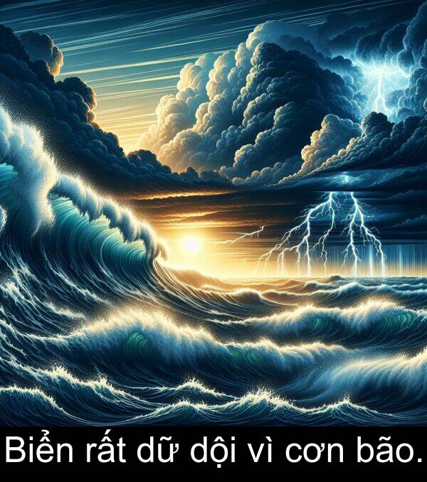 rất: Biển rất dữ dội vì cơn bão.
