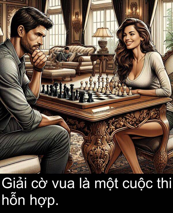 thi: Giải cờ vua là một cuộc thi hỗn hợp.