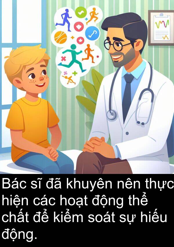 soát: Bác sĩ đã khuyên nên thực hiện các hoạt động thể chất để kiểm soát sự hiếu động.