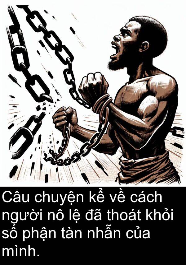 thoát: Câu chuyện kể về cách người nô lệ đã thoát khỏi số phận tàn nhẫn của mình.