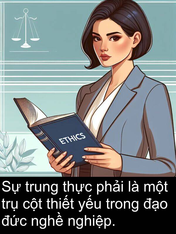 đức: Sự trung thực phải là một trụ cột thiết yếu trong đạo đức nghề nghiệp.