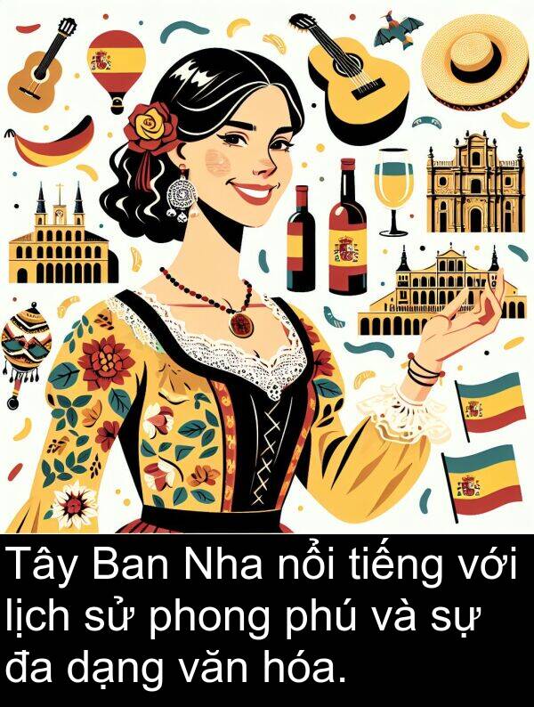 dạng: Tây Ban Nha nổi tiếng với lịch sử phong phú và sự đa dạng văn hóa.