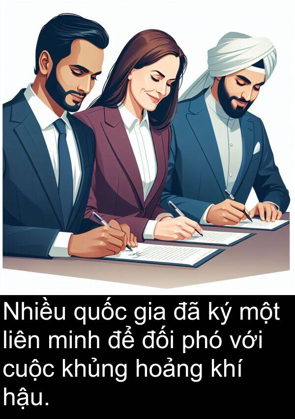 đối: Nhiều quốc gia đã ký một liên minh để đối phó với cuộc khủng hoảng khí hậu.