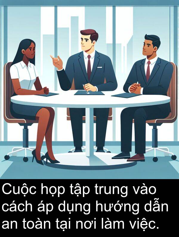 dẫn: Cuộc họp tập trung vào cách áp dụng hướng dẫn an toàn tại nơi làm việc.