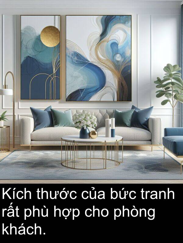 tranh: Kích thước của bức tranh rất phù hợp cho phòng khách.