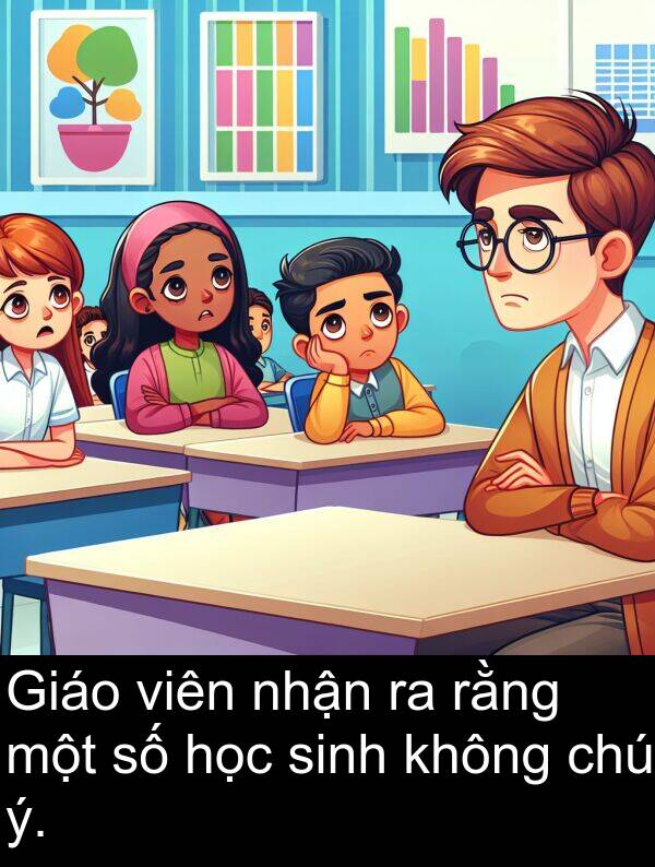 rằng: Giáo viên nhận ra rằng một số học sinh không chú ý.