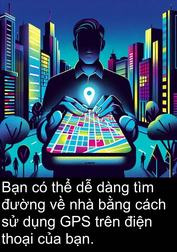 thoại: Bạn có thể dễ dàng tìm đường về nhà bằng cách sử dụng GPS trên điện thoại của bạn.
