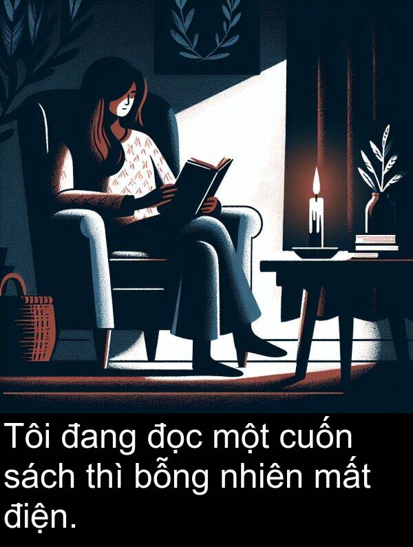 đang: Tôi đang đọc một cuốn sách thì bỗng nhiên mất điện.