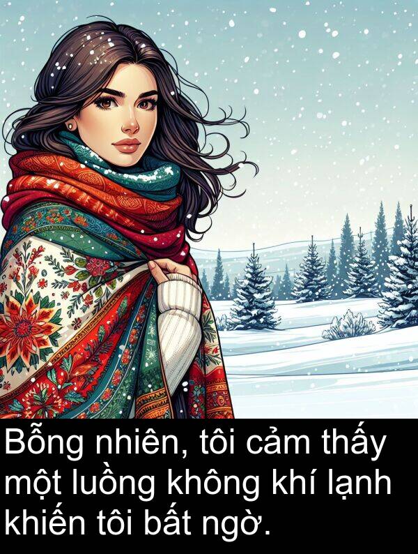 nhiên: Bỗng nhiên, tôi cảm thấy một luồng không khí lạnh khiến tôi bất ngờ.