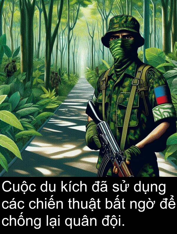 chiến: Cuộc du kích đã sử dụng các chiến thuật bất ngờ để chống lại quân đội.