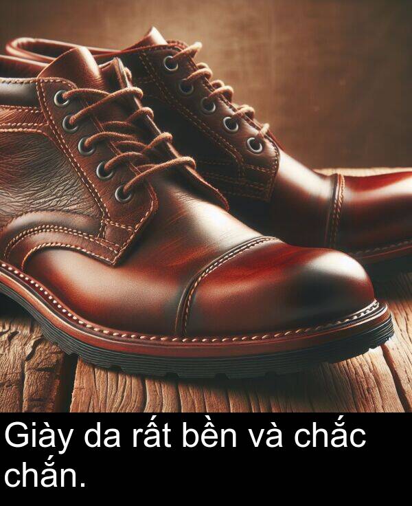 chắc: Giày da rất bền và chắc chắn.