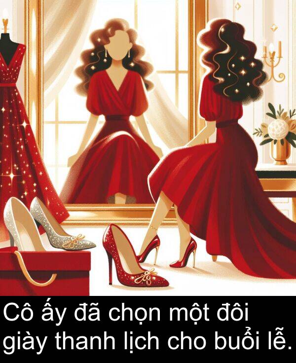 đôi: Cô ấy đã chọn một đôi giày thanh lịch cho buổi lễ.