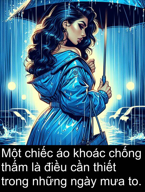 thấm: Một chiếc áo khoác chống thấm là điều cần thiết trong những ngày mưa to.