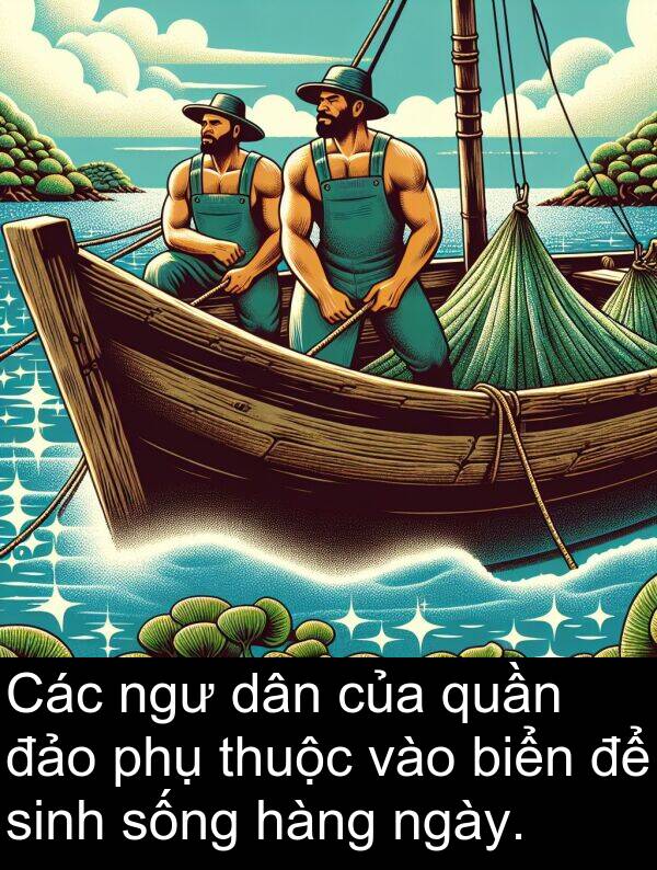 đảo: Các ngư dân của quần đảo phụ thuộc vào biển để sinh sống hàng ngày.