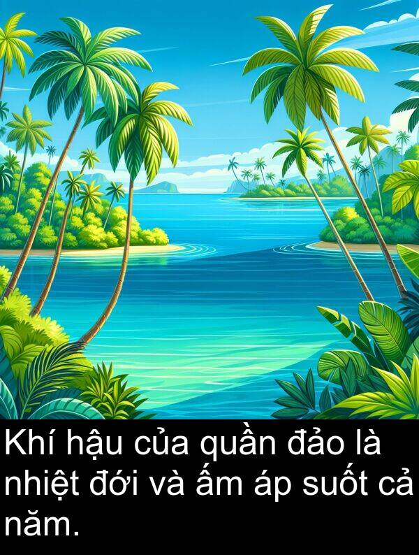 đảo: Khí hậu của quần đảo là nhiệt đới và ấm áp suốt cả năm.