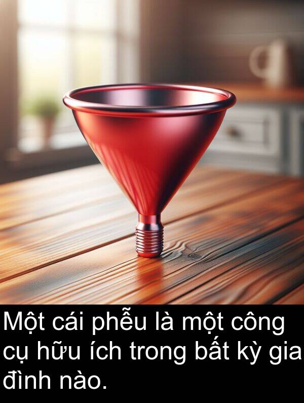 ích: Một cái phễu là một công cụ hữu ích trong bất kỳ gia đình nào.