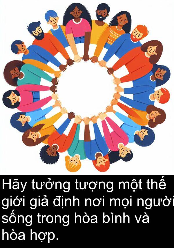 giả: Hãy tưởng tượng một thế giới giả định nơi mọi người sống trong hòa bình và hòa hợp.