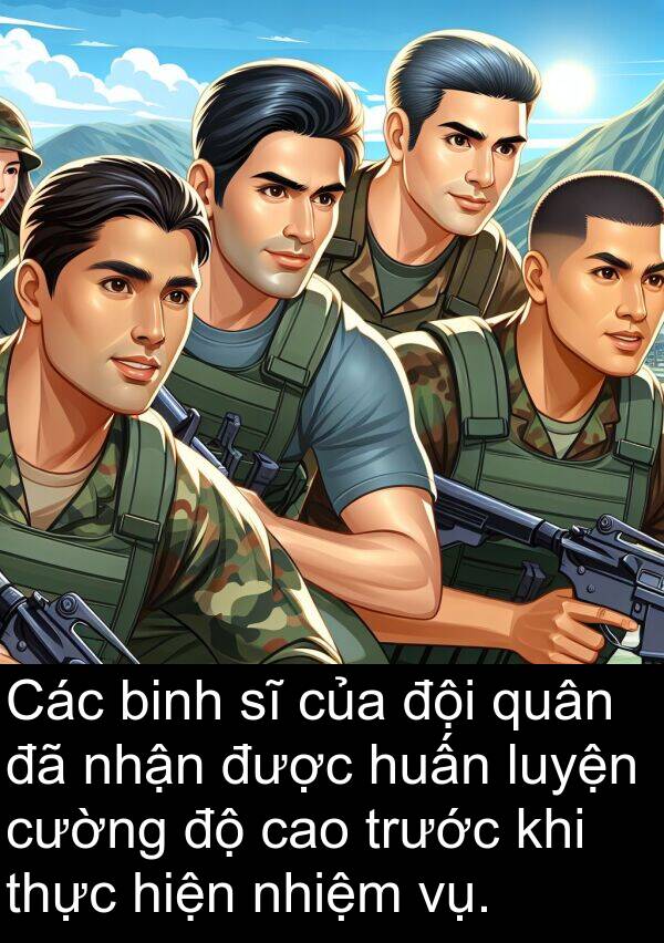 huấn: Các binh sĩ của đội quân đã nhận được huấn luyện cường độ cao trước khi thực hiện nhiệm vụ.
