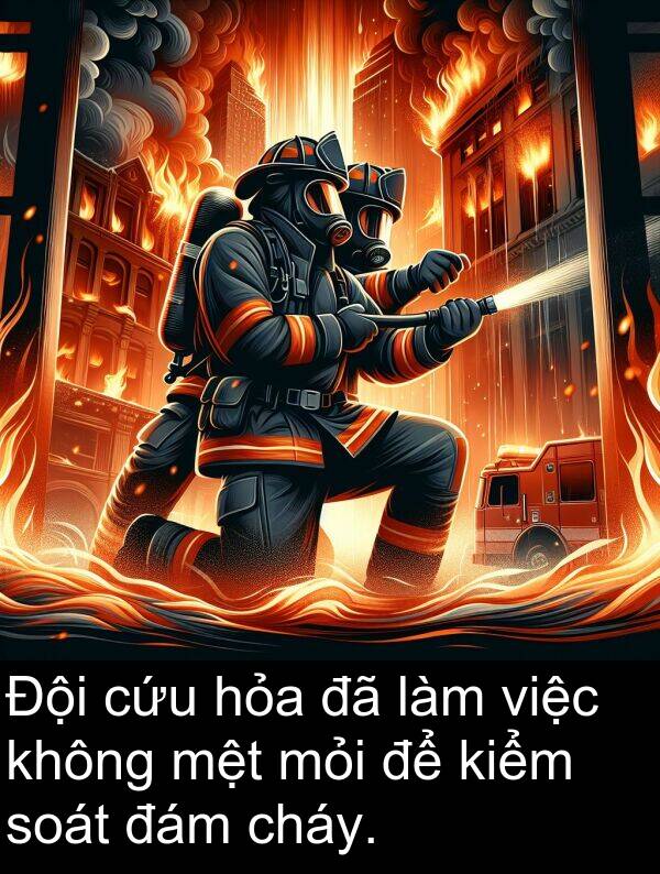 cứu: Đội cứu hỏa đã làm việc không mệt mỏi để kiểm soát đám cháy.