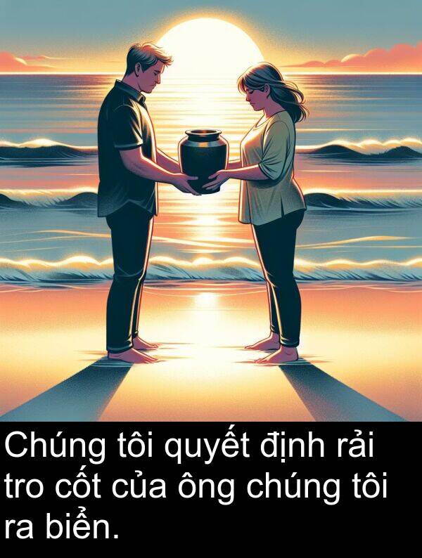 định: Chúng tôi quyết định rải tro cốt của ông chúng tôi ra biển.