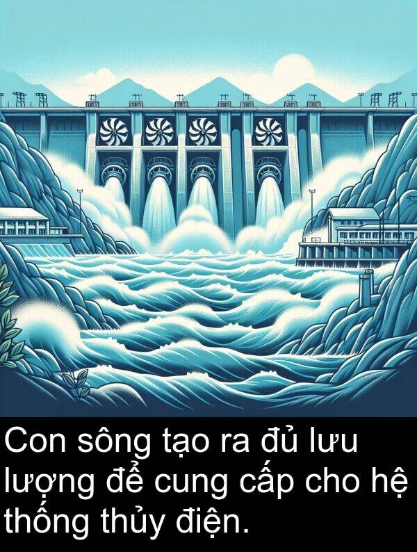 cấp: Con sông tạo ra đủ lưu lượng để cung cấp cho hệ thống thủy điện.
