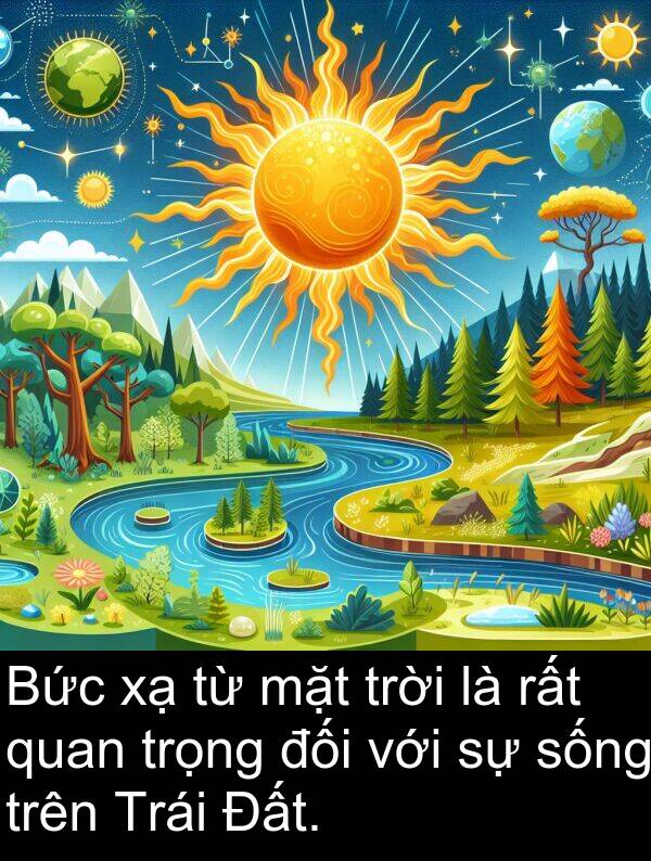 đối: Bức xạ từ mặt trời là rất quan trọng đối với sự sống trên Trái Đất.