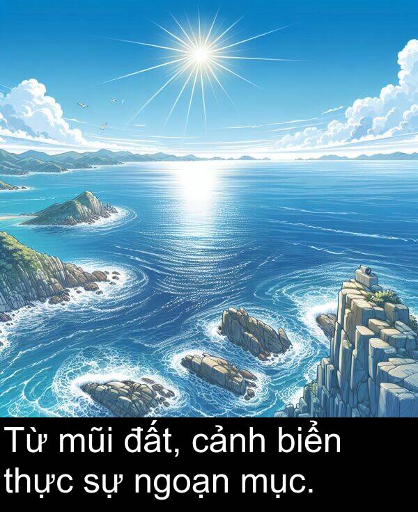 đất: Từ mũi đất, cảnh biển thực sự ngoạn mục.