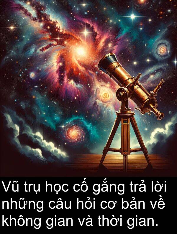 trả: Vũ trụ học cố gắng trả lời những câu hỏi cơ bản về không gian và thời gian.