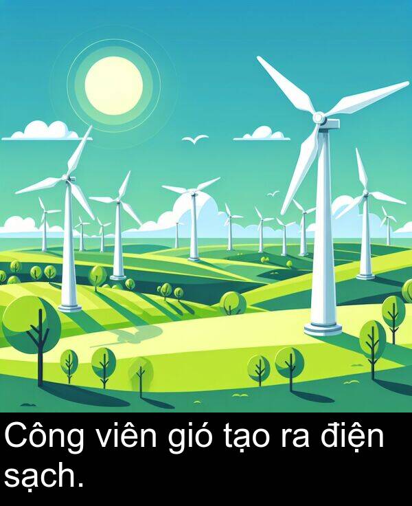 điện: Công viên gió tạo ra điện sạch.