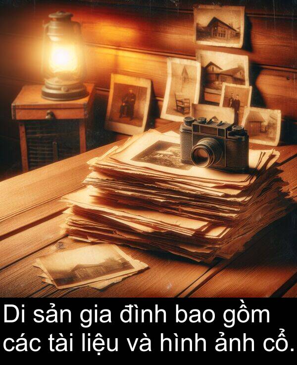 cổ: Di sản gia đình bao gồm các tài liệu và hình ảnh cổ.