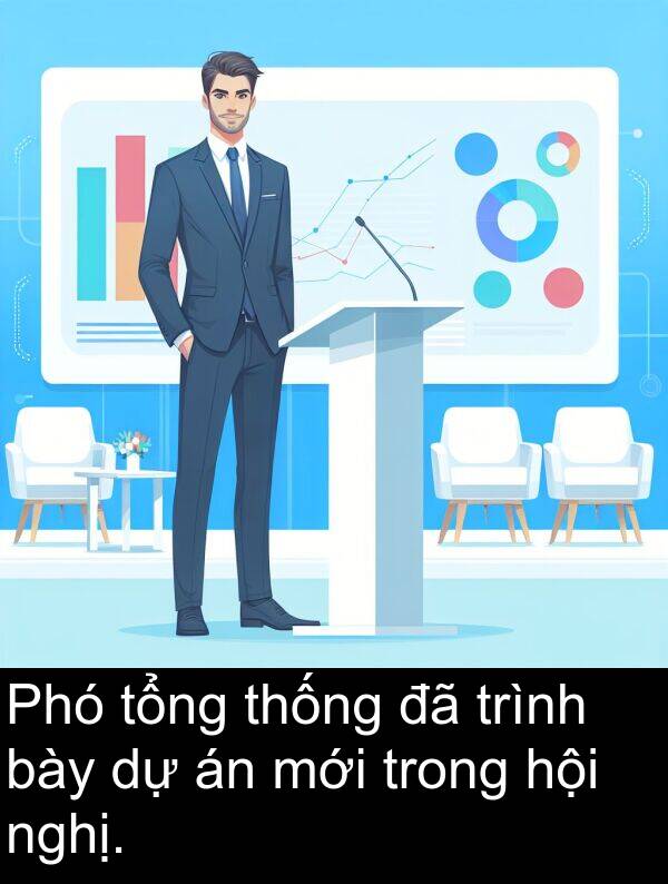bày: Phó tổng thống đã trình bày dự án mới trong hội nghị.